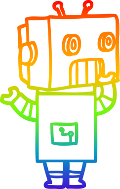 gökkuşağı gradyan çizgisi bir insan tarafından çizilmiş robot çizgi