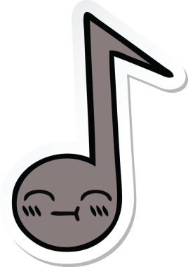 Bir insan tarafından çizilmiş şirin bir karikatür notasının çıkartması.