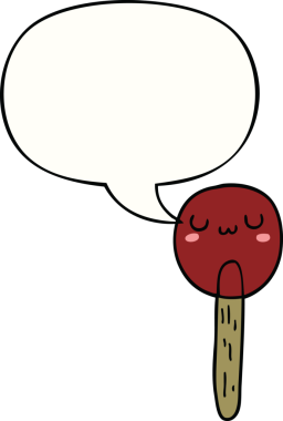 bir insan tarafından çizilmiş konuşma balonlu çizgi film lolipopu