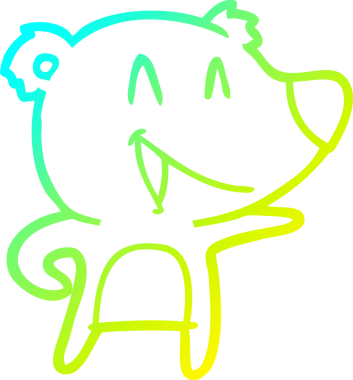 Bir insan tarafından çizilmiş gülen ayı çizgi filmi.