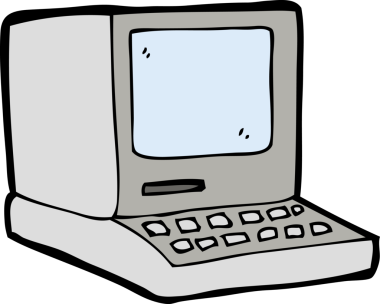 bir insan tarafından çizilmiş eski bir bilgisayar