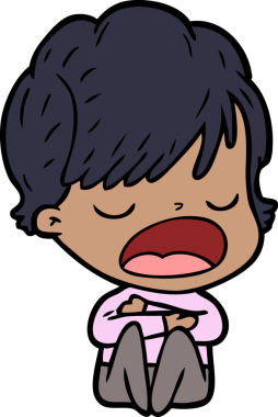 Bir insan tarafından çizilmiş bir karikatür kadın konuşuyor.