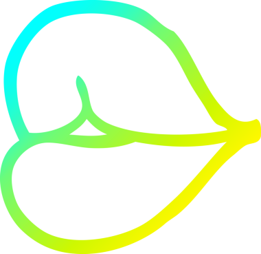 Bir insan tarafından çizilen kırmızı dudakların soğuk gradyan çizgisi