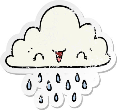 Bir insan tarafından çizilmiş karikatür fırtına bulutunun sıkıntılı çıkartması.