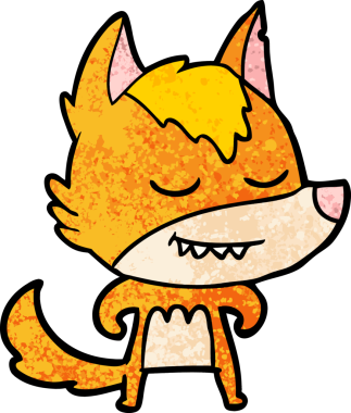 Bir insan tarafından çizilmiş tilki çizgi film karakteri