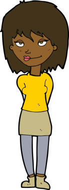 Bir insan tarafından çizilmiş mutlu bir kadın.