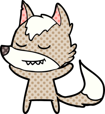 Bir insan tarafından çizilmiş dost canlısı bir kurt.