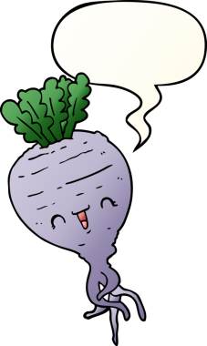 bir insan tarafından çizilmiş düzgün eğimli konuşma baloncuklu şalgam.