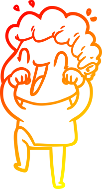 Bir insan tarafından çizilmiş mutlu bir adamın çizgi çizimi.