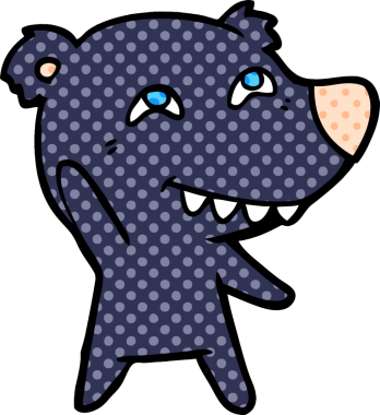 Bir insan tarafından çizilmiş bir çizgi film karakteri.