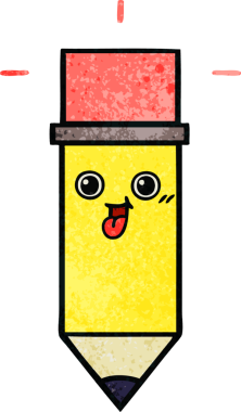 Bir insan tarafından çizilmiş bir kalemin retro grunge doku karikatürü