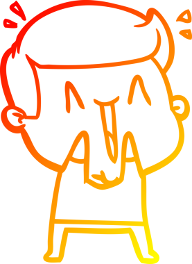 Bir insan tarafından çizilmiş, heyecanlı bir çizgi film çizimi.