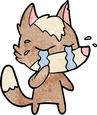 Bir insan tarafından çizilmiş ağlayan kurt çizgi filmi.