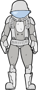 Bir insan tarafından çizilmiş bir astronot.