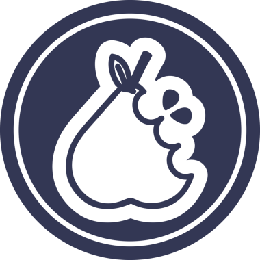 bir insan tarafından çizilmiş sulu armut dairesel simgesi