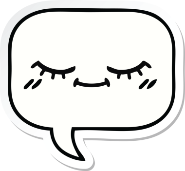 Bir insan tarafından çizilmiş şirin bir karikatür konuşma balonunun etiketi.