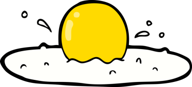 Bir insan tarafından çizilmiş kızarmış yumurta.