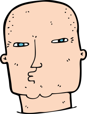 Bir insan tarafından çizilmiş kel, sert adam.