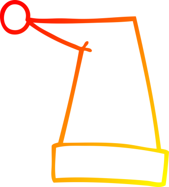 Bir insan tarafından çizilmiş çizgi film elf şapkası.