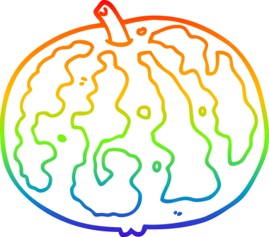 gökkuşağı gradyan çizgi çizimi bir insan tarafından çizilmiş bir karpuz