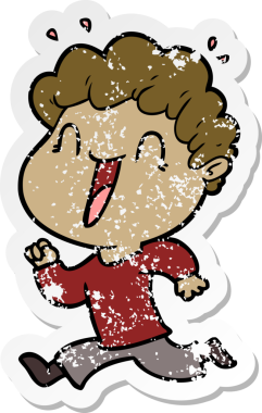 Bir insan tarafından çizilmiş mutlu bir adamın sıkıntılı çıkartması.