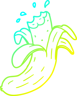 Bir insan tarafından ısırılmış bir muzun soğuk gradyan çizimi