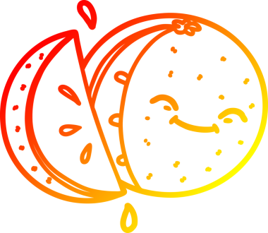 Bir insan tarafından çizilmiş dilimlenmiş bir karikatür çizimi.