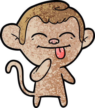 Bir insan tarafından çizilmiş komik çizgi maymun.