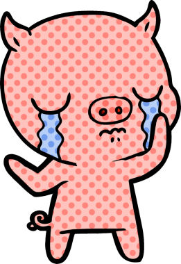 Bir insan tarafından çizilmiş domuz ağlaması.