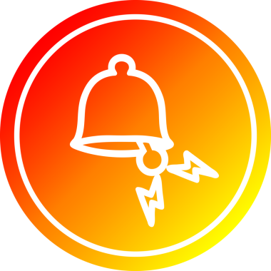 Bir insan tarafından çizilmiş sıcak eğimli çan dairesel simgesi