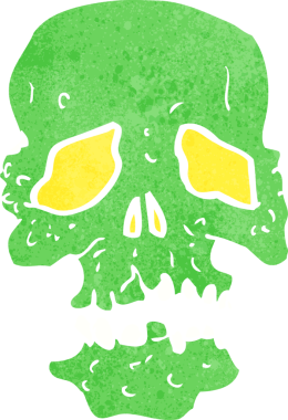 Bir insan tarafından çizilmiş kafatası.