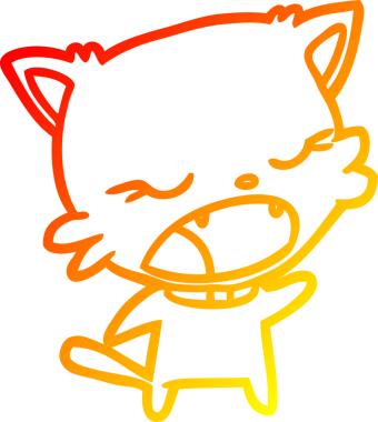 Sevimli bir kedinin insan tarafından çizilmiş sıcak çizgi çizimi