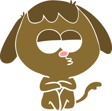 Bir insan tarafından çizilmiş düz renkli çizgi film.