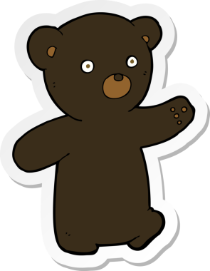 Bir insan tarafından çizilmiş siyah ayı yavrusunun çıkartması.