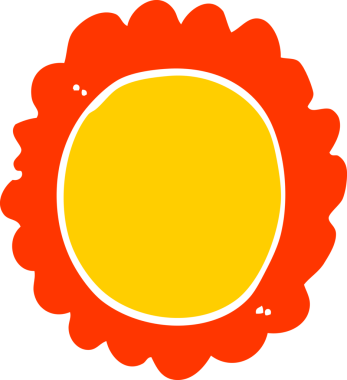 Bir insan tarafından çizilmiş düz renk çizgi film çiçeği