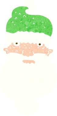 Bir insan tarafından çizilmiş acımasız Noel Baba yüzü.