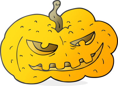 Bir insan tarafından çizilmiş cadılar bayramı balkabağı karikatürü