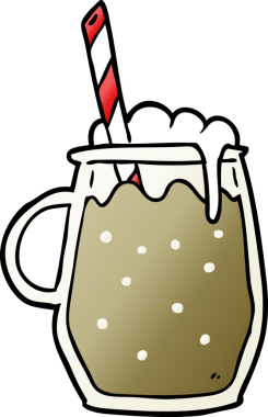 Bir insan tarafından çizilmiş samanlı kök birası.