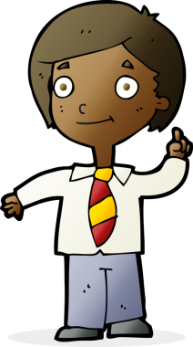 Bir insan tarafından çizilen soruyu cevaplayan karikatür okulu çocuğu.