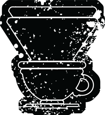 Bir insan tarafından çizilmiş filtre kahve fincanının temsili efekti