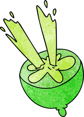 Bir insan tarafından çizilmiş garip bir çizgi film kireci.