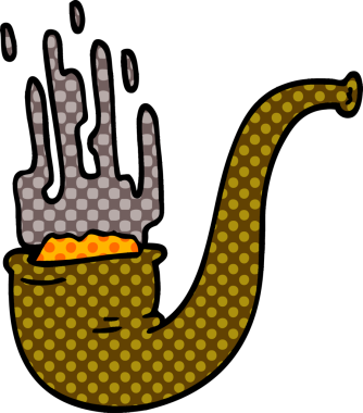 Bir insan tarafından çizilmiş sigara piposu.