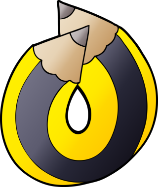 Bir insan tarafından çizilmiş çizgi film karakteri.