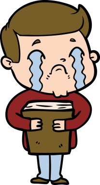 Bir insan tarafından çizilmiş ağlayan çizgi film adamı.