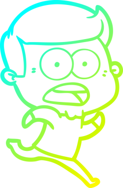 Bir insan tarafından çizilen bir karikatürün soğuk gradyan çizimi.