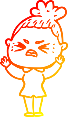 Bir insan tarafından çizilmiş kızgın bir karikatür çizimi.