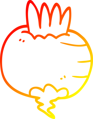 Bir insan tarafından çizilmiş bir şalgamın sıcak çizgi çizimi