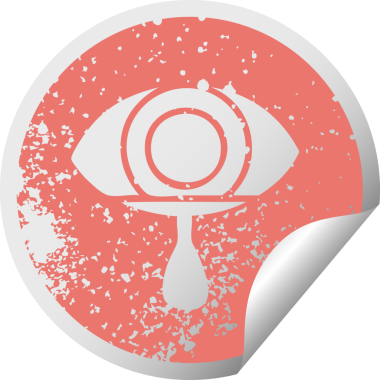 Bir insan tarafından çizilmiş ağlayan bir gözün sıkıntılı dairesel soyulan çıkartması.