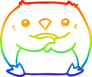 gökkuşağı gradyan çizimi bir insan tarafından çizilmiş bir penguen çizgi