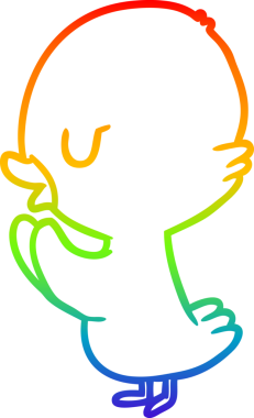 Bir insan tarafından çizilmiş şirin bir ördek yavrusunun çizimi.